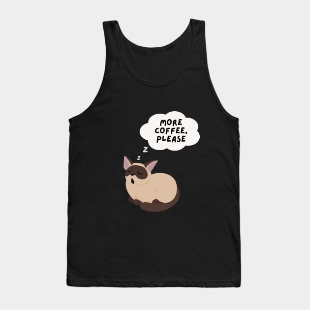 more coffee please, sleepy cat Tank Top by TrendsCollection